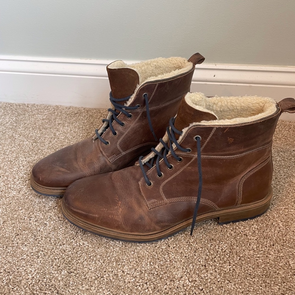 Men's European Cox Winter Leather Boots with fur